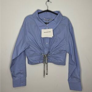 Alexander Wang Crystal Tie Shirt Blue Women’s Size M